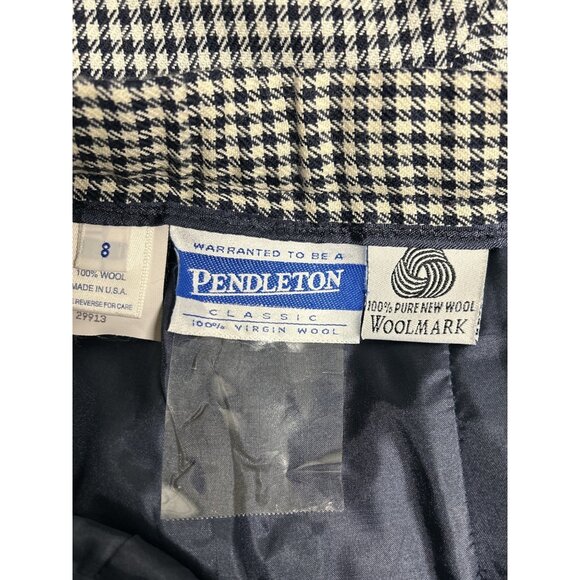 Pendleton Womens Classic Wool Houndstooth Trousers Size 8 Black & White - Picture 3 of 10